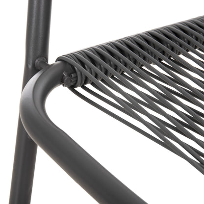 Outdoor Armchair Avril Hm5968.01 Metal And Synthetic Rattan In Grey Color 54.5x56x78h