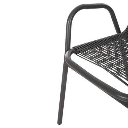 Outdoor Armchair Avril Hm5968.01 Metal And Synthetic Rattan In Grey Color 54.5x56x78h