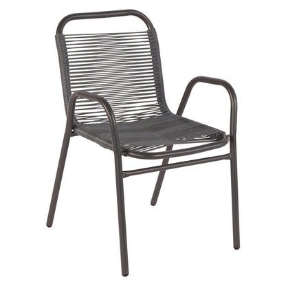 Outdoor Armchair Avril Hm5968.01 Metal And Synthetic Rattan In Grey Color 54.5x56x78h
