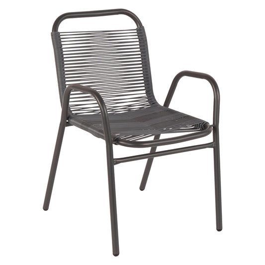 Outdoor Armchair Avril Hm5968.01 Metal And Synthetic Rattan In Grey Color 54.5x56x78h