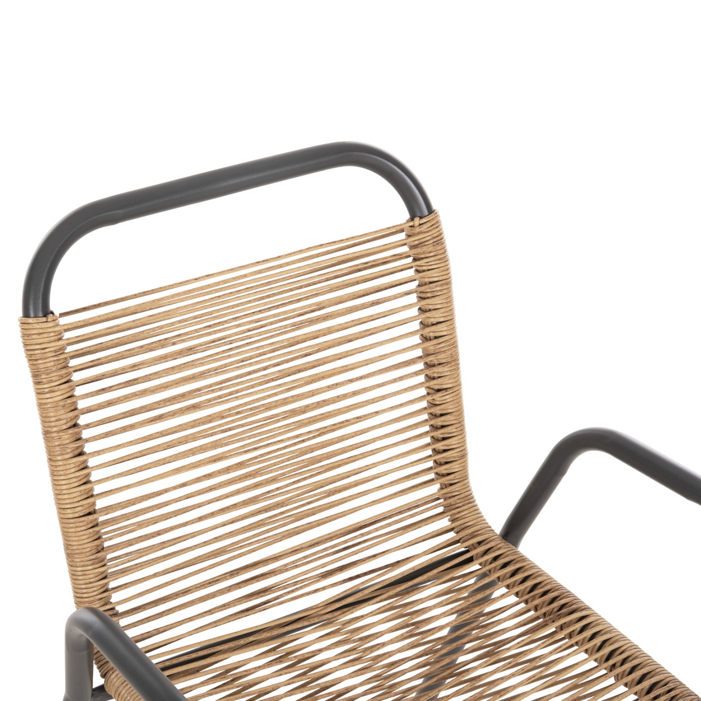 Outdoor Armchair Avril Hm5968.02 Metal In Grey-synthetic Rattan In Natural 54.5x56x78h