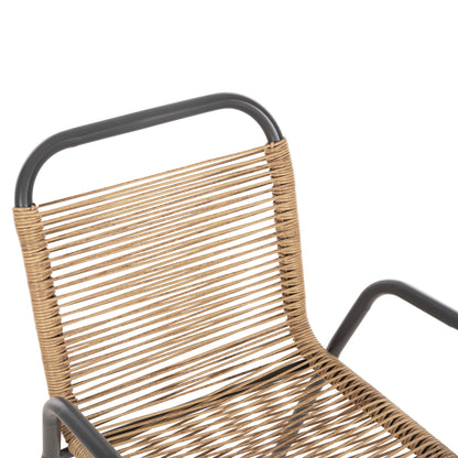 Outdoor Armchair Avril Hm5968.02 Metal In Grey-synthetic Rattan In Natural 54.5x56x78h