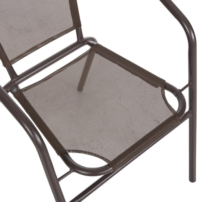 Armchair Outdoor Ledan Hm5977.02 Metal & Textilene In Brown 55x58x72hcm.