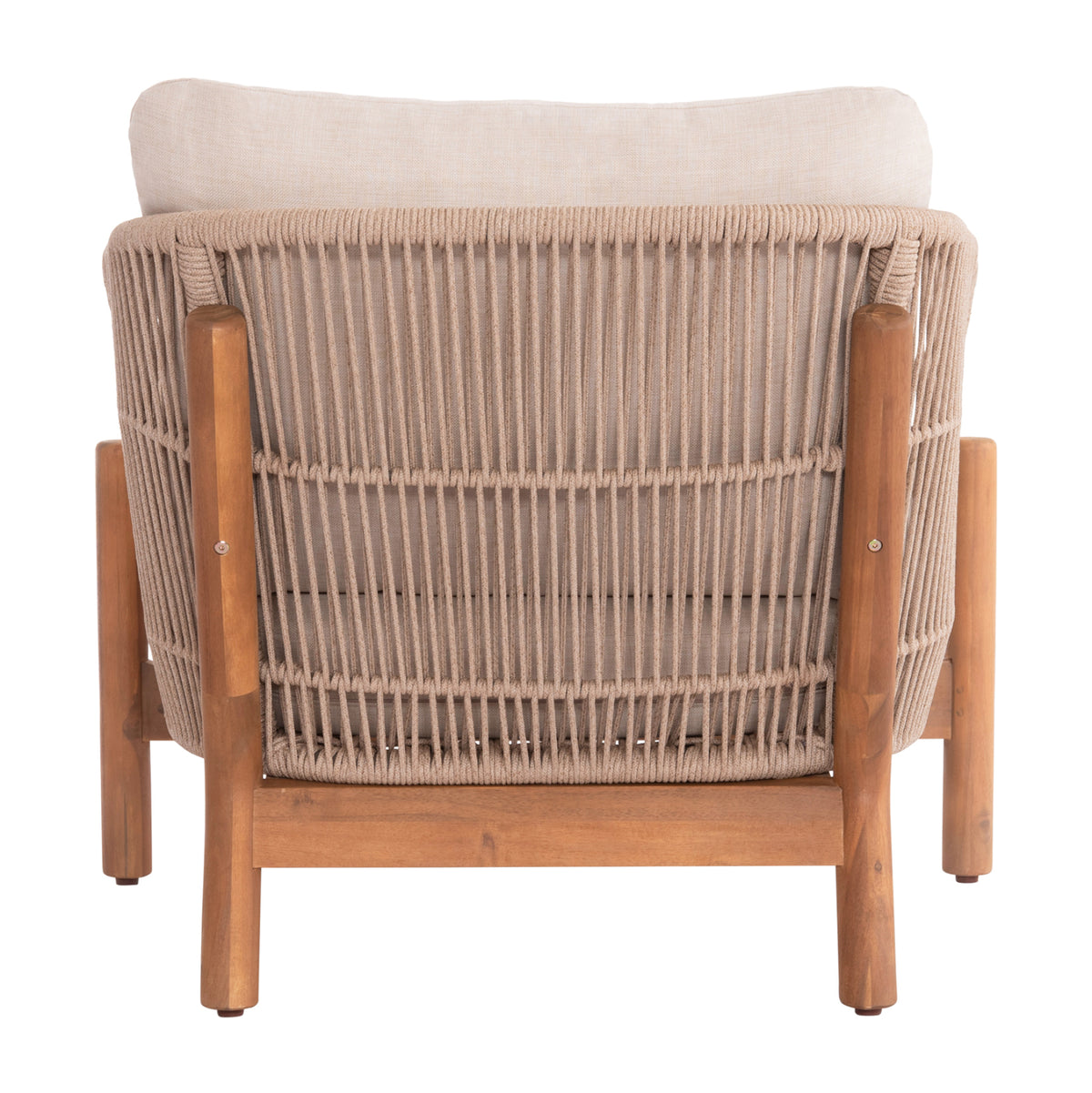 Outdoor Lounge Armchair Sanji Hm6221 Acacia Wood-aluminum-rope 88x78x68-75hcm.