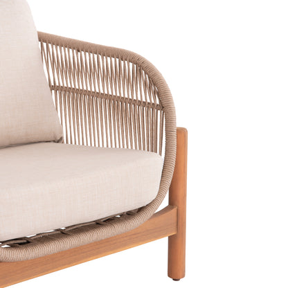 Outdoor Lounge Armchair Sanji Hm6221 Acacia Wood-aluminum-rope 88x78x68-75hcm.