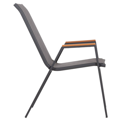 Outdoor Armchair Leone Hm6429.01 Grey Metal Frame-grey Textilene 55x74x90hcm.