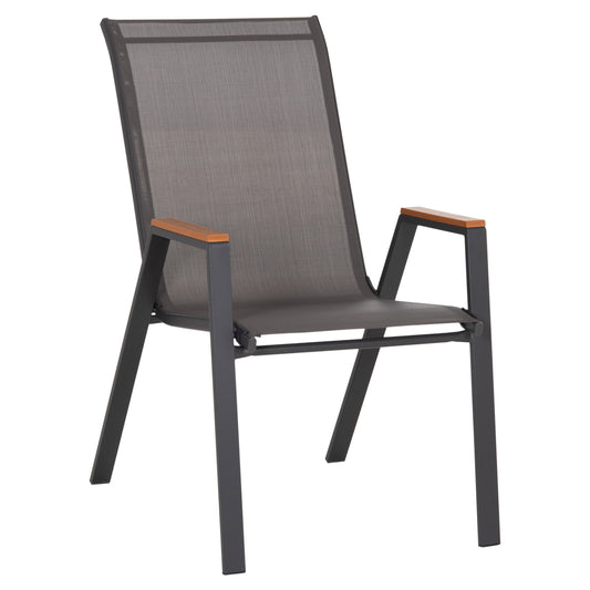 Outdoor Armchair Leone Hm6429.01 Grey Metal Frame-grey Textilene 55x74x90hcm.