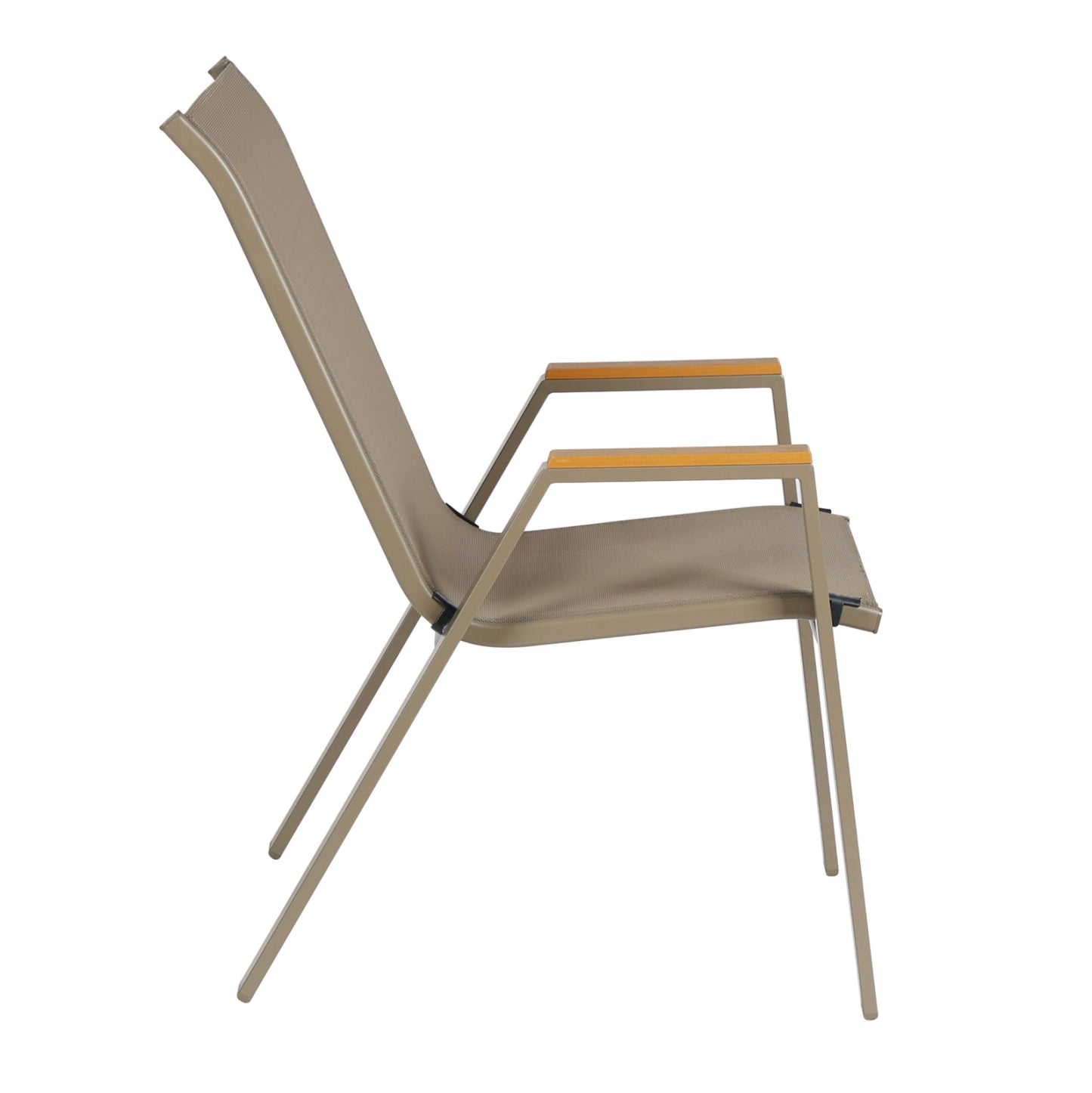 Outdoor Armchair Leone Hm6429.04 Metal Frame & Textilene In Champagne Color 55x68x90hcm.