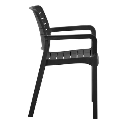 Armchair Outdoor Flan Hm6369.02 Polypropylene In Black 57x56x82.5hcm.
