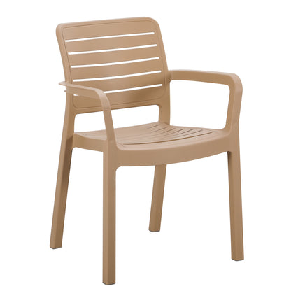 Armchair Outdoor Flan Hm6369.03 Polypropylene In Cappuccino 57x56x82.5hcm.