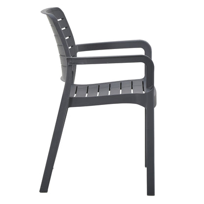 Armchair Outdoor Flan Hm6369.10 Polypropylene In Grey 57x56x82.5hcm.