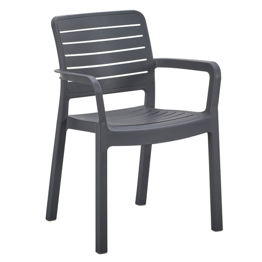 Armchair Outdoor Flan Hm6369.10 Polypropylene In Grey 57x56x82.5hcm.