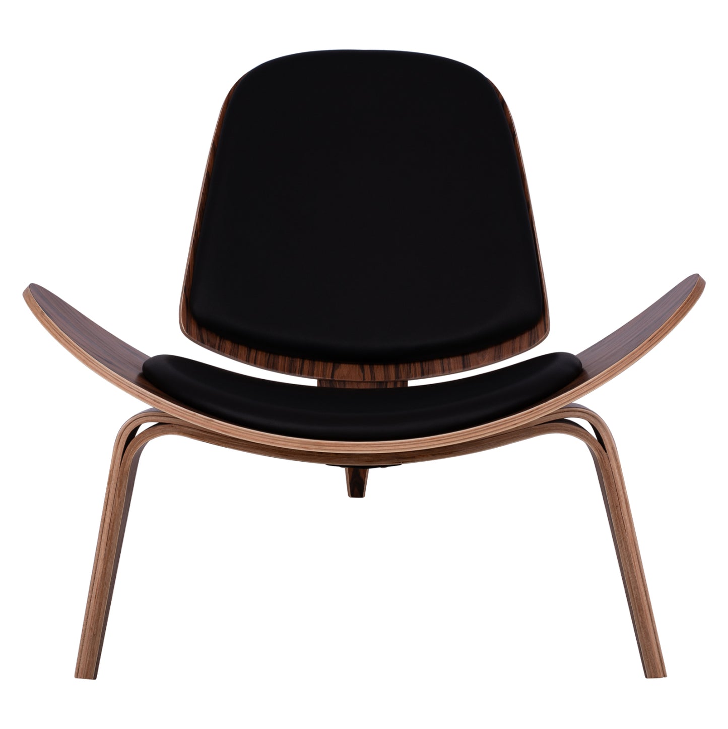 Armchair Superior Plus Hm1128.01 Walnut Color With Black Cushion Pu 89x83x76h Cm