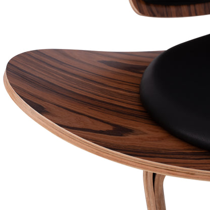 Armchair Superior Plus Hm1128.01 Walnut Color With Black Cushion Pu 89x83x76h Cm