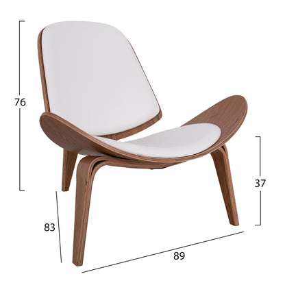 Armchair Superior P., Hm1128.03 Natural Color,white Cushions Pu 89x83x76 Cm