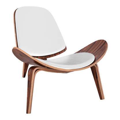 Hm1128.13 Armchair Superior Plus., Walnut Colored Frame, White Cushions
