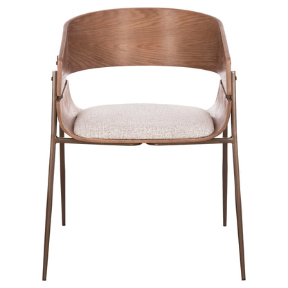 Dining Armchair Krill Hm18254.01 Plywood In Whitewash--meta Legs In Copper Color 55.5x55x72hcm.
