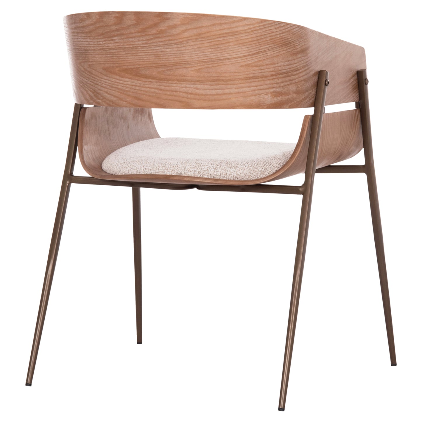 Dining Armchair Krill Hm18254.01 Plywood In Whitewash--meta Legs In Copper Color 55.5x55x72hcm.
