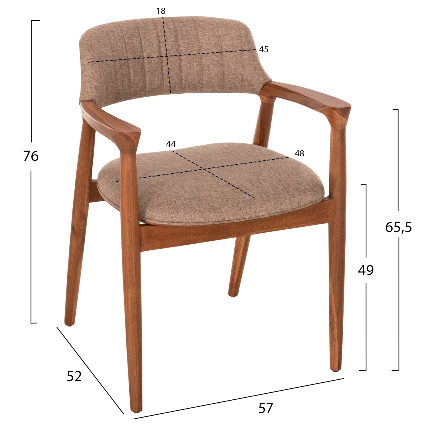 ΠΟΛΥΘΡΟΝΑ James Hm18259 Teak Wood ΜΕ ΣΑΜΠΑΝΙ ΥΦΑΣΜΑ 57x52x76Υεκ.