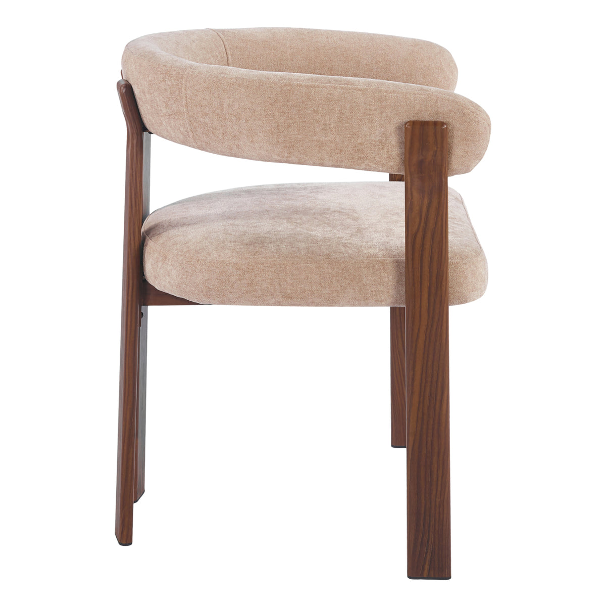 Dining Chair Shemi Hm18476.01 Beige Velvet--metal Legs In Walnut 65x56x79hcm.