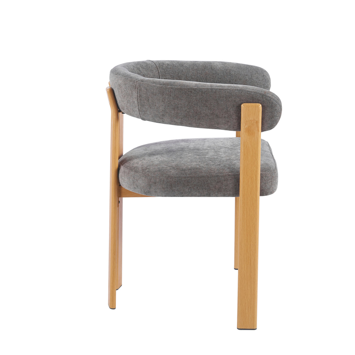 Dining Chair Shemi Hm18476.02 Grey Velvet--metal Legs In Natural Wood Look 65x56x79hcm.