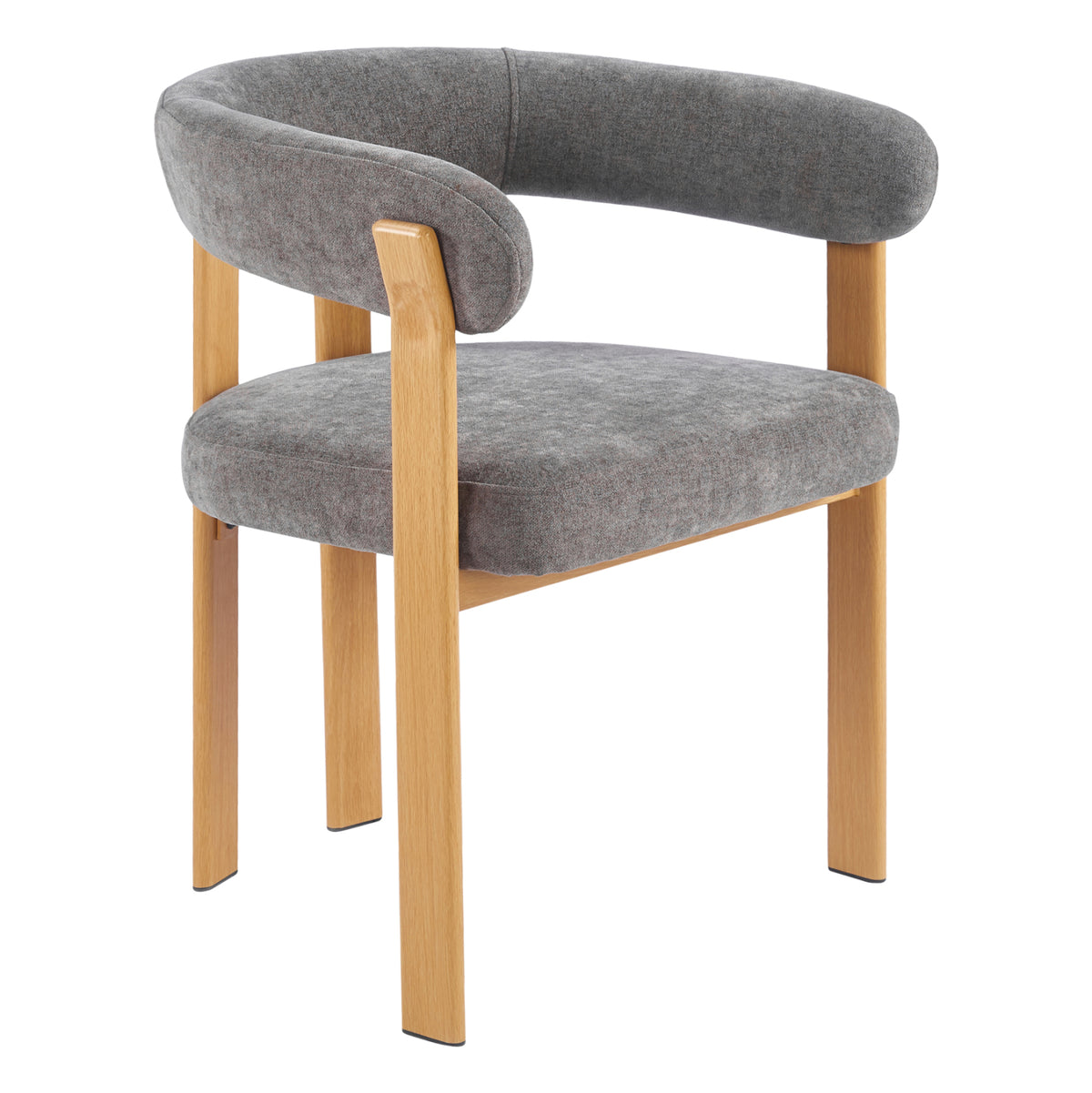 Dining Chair Shemi Hm18476.02 Grey Velvet--metal Legs In Natural Wood Look 65x56x79hcm.