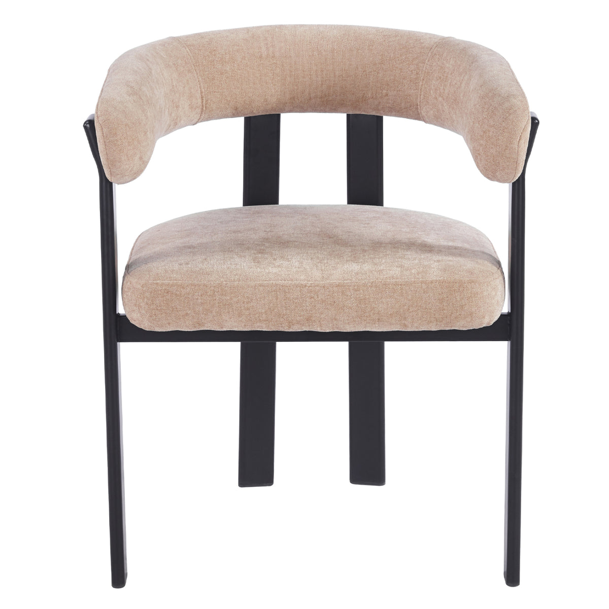 Dining Chair Shemi Hm18476.11 Brown Velvet--metal Legs In Black 65x56x79hcm.