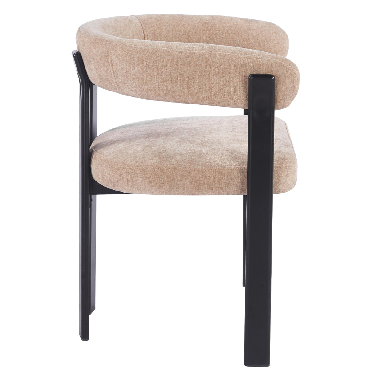 Dining Chair Shemi Hm18476.11 Brown Velvet--metal Legs In Black 65x56x79hcm.