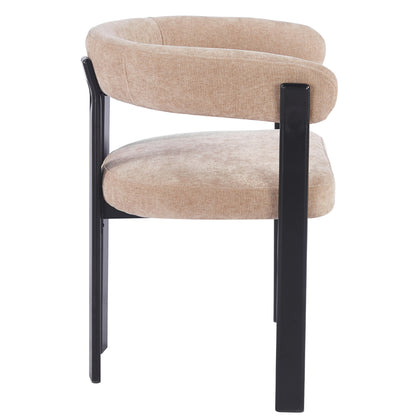 Dining Chair Shemi Hm18476.11 Brown Velvet--metal Legs In Black 65x56x79hcm.