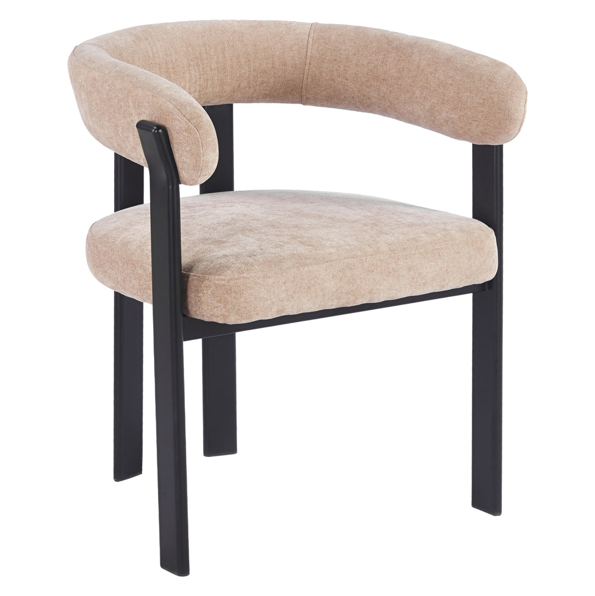 Dining Chair Shemi Hm18476.11 Brown Velvet--metal Legs In Black 65x56x79hcm.