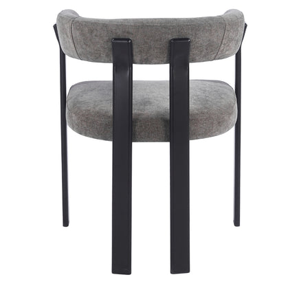 Dining Chair Shemi Hm18476.12 Grey Velvet--metal Legs In Black 65x56x79hcm.