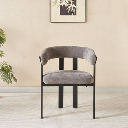Dining Chair Shemi Hm18476.12 Grey Velvet--metal Legs In Black 65x56x79hcm.