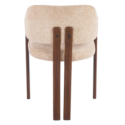 Dining Chair Direno Hm18477.02 Beige Fabric--metal Legs In Walnut Heat Transfer 57x58x81.5hcm.