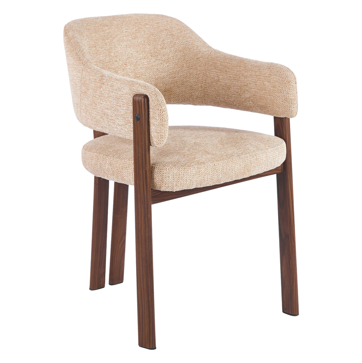 Dining Chair Direno Hm18477.02 Beige Fabric--metal Legs In Walnut Heat Transfer 57x58x81.5hcm.