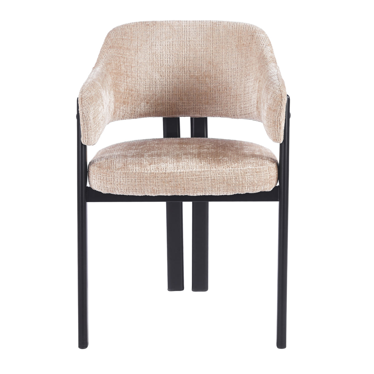 Dining Chair Direno Hm18477.12 Beige Fabric--metal Legs In Black 57x58x81.5hcm.