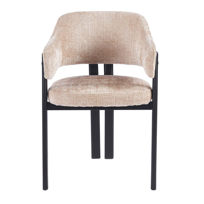 Dining Chair Direno Hm18477.12 Beige Fabric--metal Legs In Black 57x58x81.5hcm.