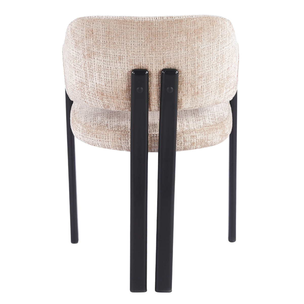 Dining Chair Direno Hm18477.12 Beige Fabric--metal Legs In Black 57x58x81.5hcm.