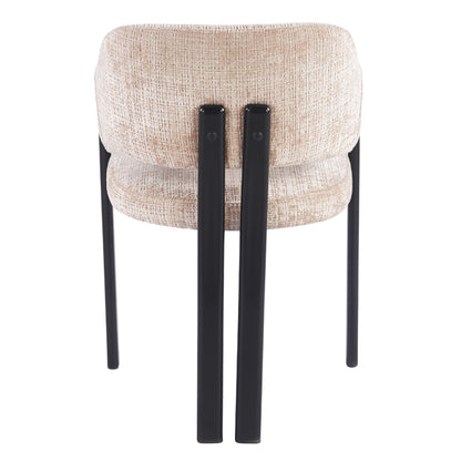 Dining Chair Direno Hm18477.12 Beige Fabric--metal Legs In Black 57x58x81.5hcm.