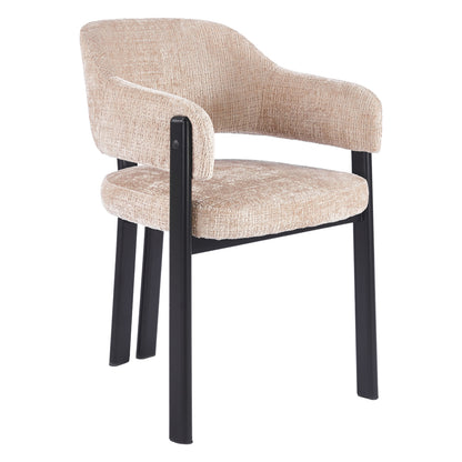 Dining Chair Direno Hm18477.12 Beige Fabric--metal Legs In Black 57x58x81.5hcm.
