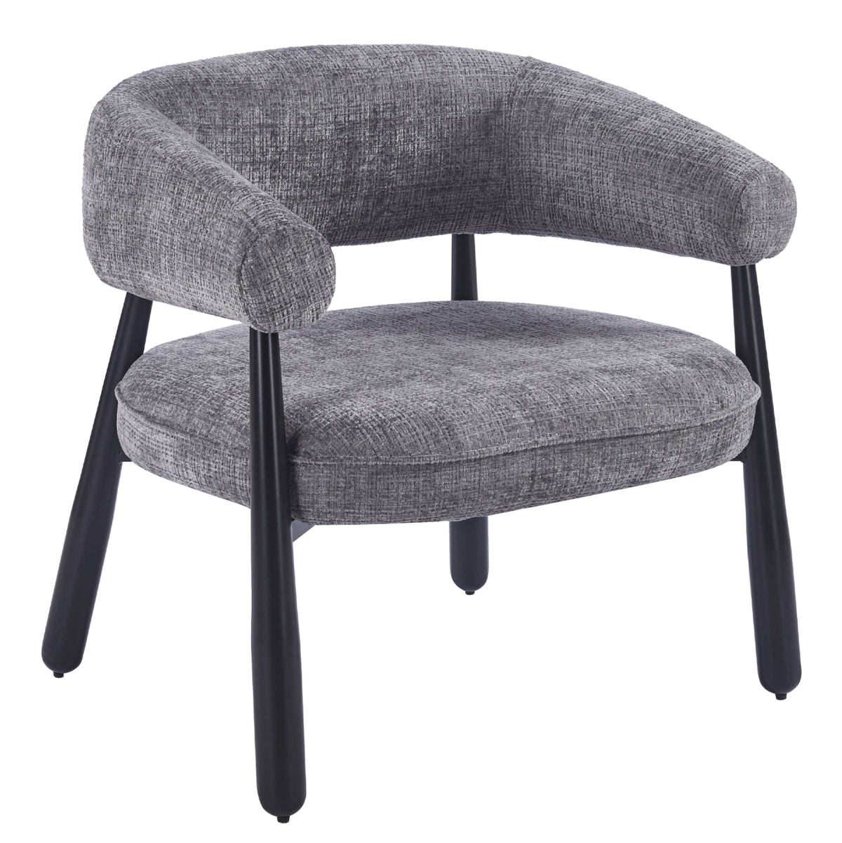 Armchair Kern Hm18478.02 Grey Fabric--metal Legs In Black 70x64x72hcm.