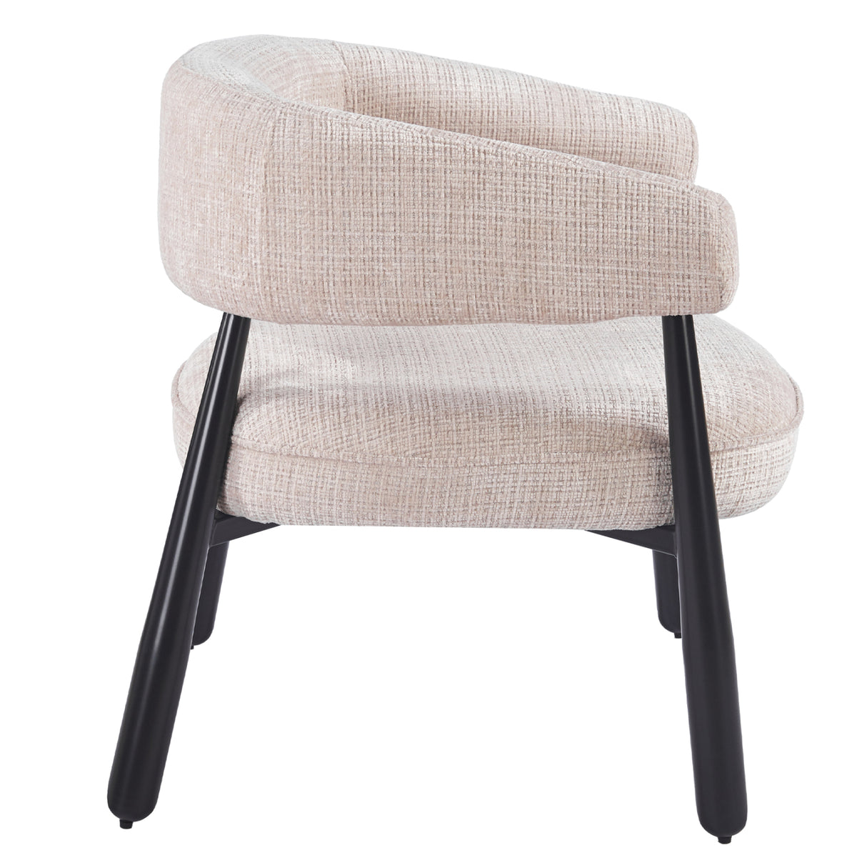 Armchair Kern Hm18478.11 Beige Fabric--metal Legs In Black 70x64x72hcm.