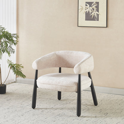 Armchair Kern Hm18478.11 Beige Fabric--metal Legs In Black 70x64x72hcm.