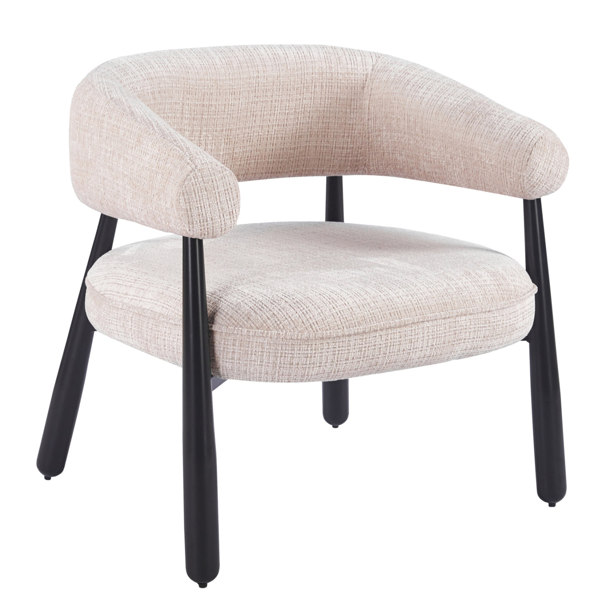 Armchair Kern Hm18478.11 Beige Fabric--metal Legs In Black 70x64x72hcm.