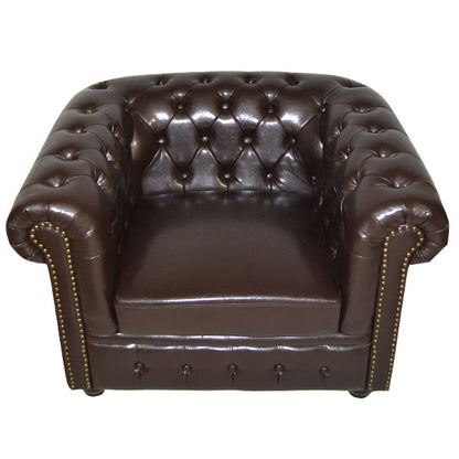 Armchair T.chesterfield Polina Hm3011.01 Pu Dark Brown 110x90x73hcm