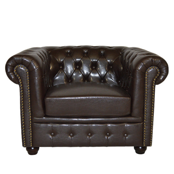 Armchair T.chesterfield Polina Hm3011.01 Pu Dark Brown 110x90x73hcm