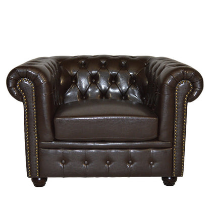 Armchair T.chesterfield Polina Hm3011.01 Pu Dark Brown 110x90x73hcm