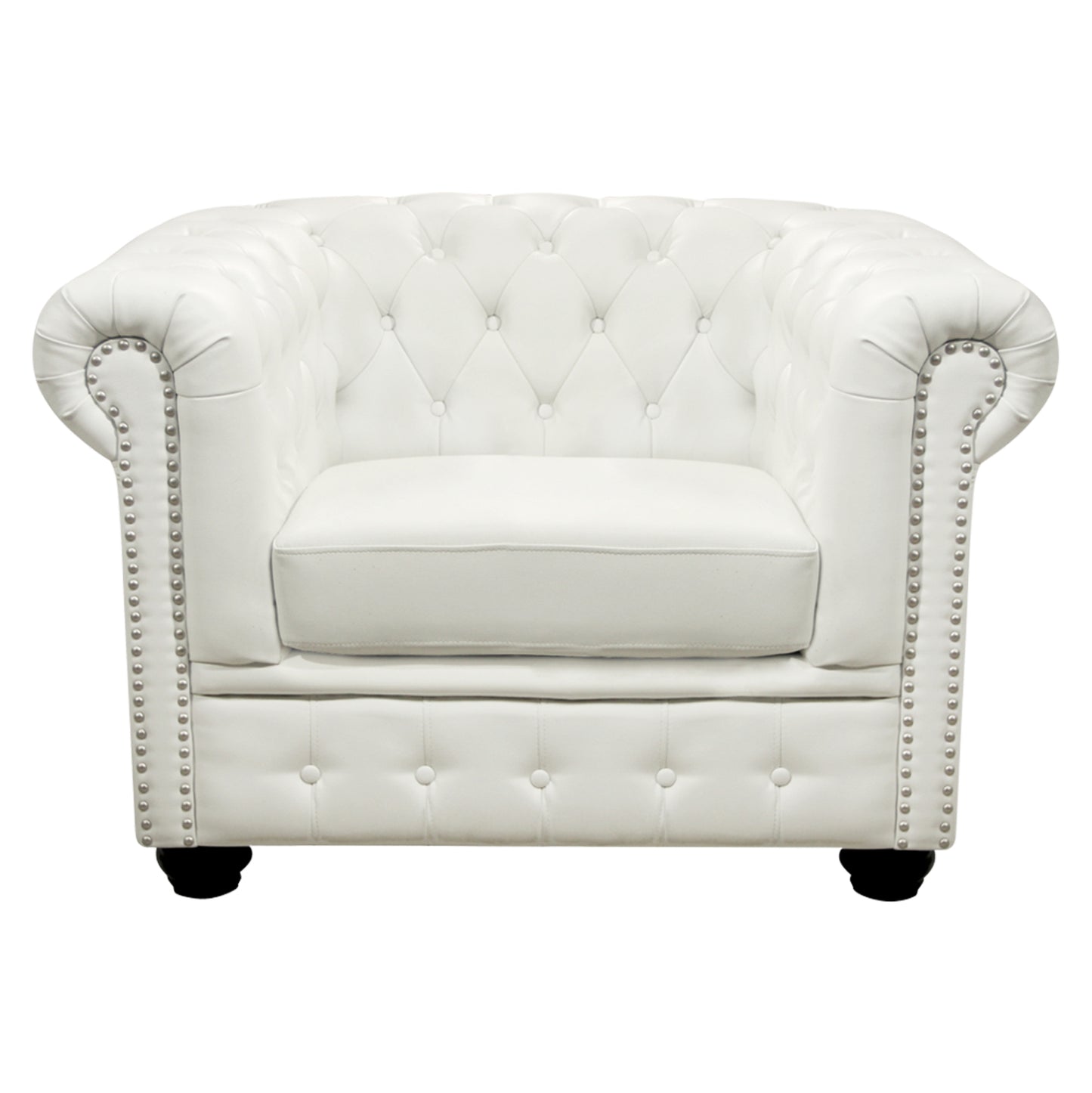 Armchair T.chesterfield Polina Hm3011.02, Pu White, 110x90x73hcm