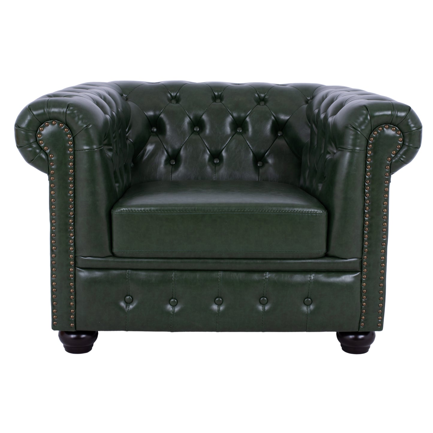 Armchair T. Chesterfield Polina Hm3011.08 Cypress Green Pu 106x87x70h Cm.