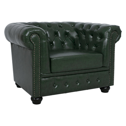 Armchair T. Chesterfield Polina Hm3011.08 Cypress Green Pu 106x87x70h Cm.