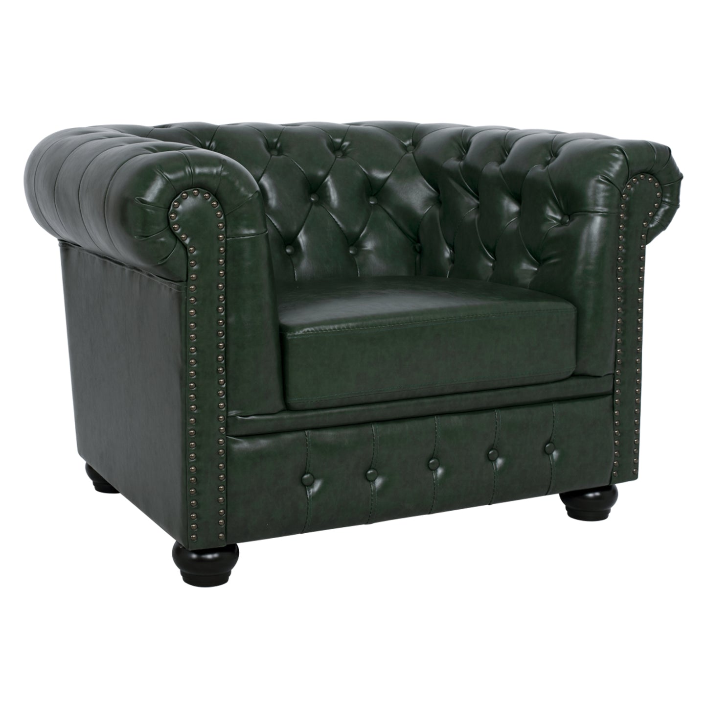 Armchair T. Chesterfield Polina Hm3011.08 Cypress Green Pu 106x87x70h Cm.